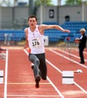 James Davies (Blackpool, Wyre & Fylde AC) under-20s triple jump, Northern Championships, Sport City, Manchester